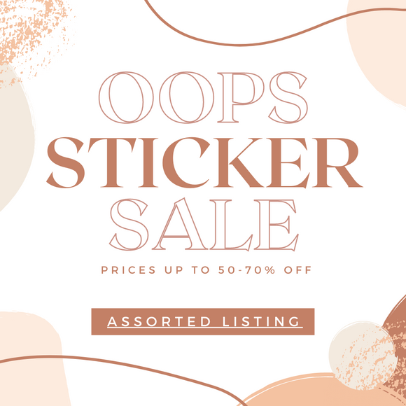 Oops Sticker & b grade stationery sale