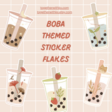 Boba Bubble Tea Sticker Flake Pack (5pcs)