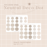 Neutral Deco Dots Mini Sticker Sheet - Various Designs