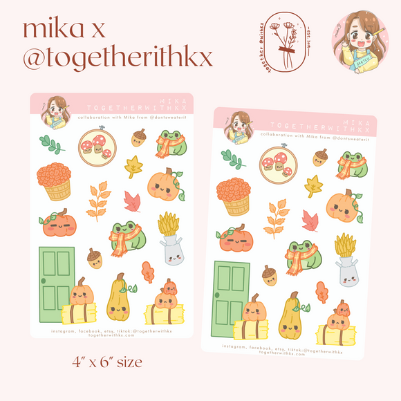 Mika x Togetherwithkx : Cozy Fall Sticker Sheet 4x6