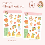 Mika x Togetherwithkx : Cozy Fall Sticker Sheet 4x6"