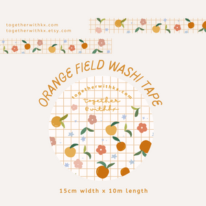 Orange Field 15mm Washi Tape