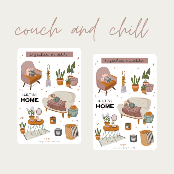 Couch and Chill Sticker Sheet