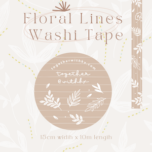 Floral Lines 15mm Washi Tape