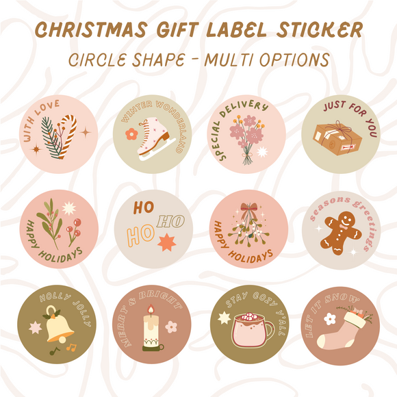1.5 INCH - Circle Shaped Gift Label - Various Options