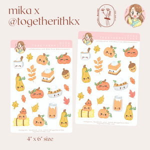 Mika x Togetherwithkx : Fall Treats Sticker Sheet 4x6"
