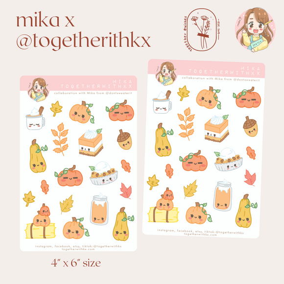 Mika x Togetherwithkx : Fall Treats Sticker Sheet 4x6