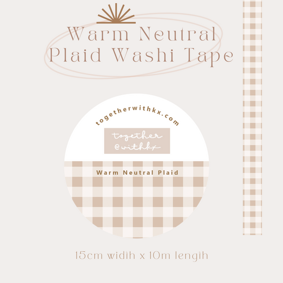 Warm Neutral Plaid 15mm Washi Tape