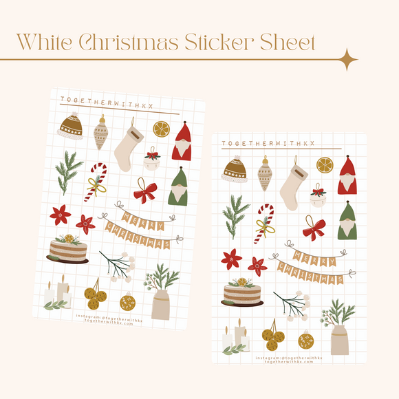 White & Neutral Christmas Sticker Sheet