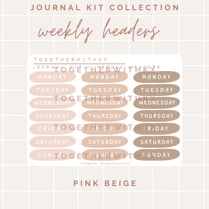 Weekly Headers - Journal Kit