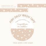 Pink Daisy 15mm Washi Tape