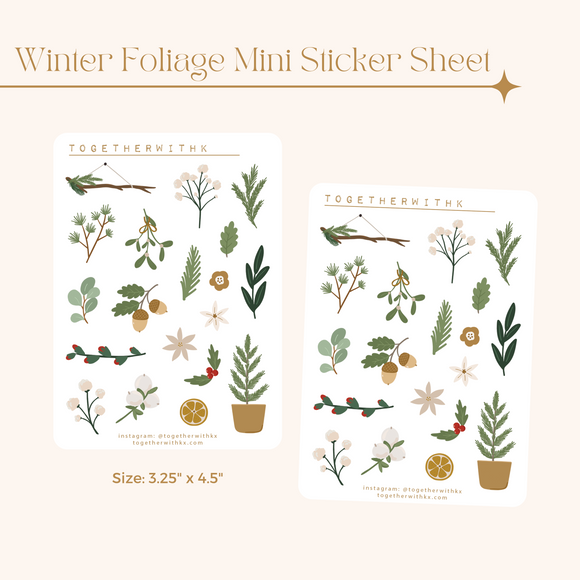 Winter Foliage Mini Sticker Sheet – together @withkx