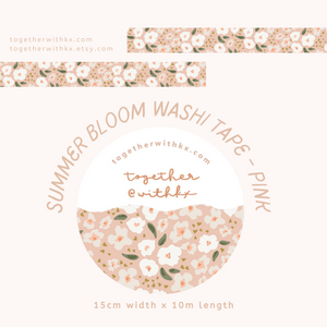 Summer Bloom - Pink 15mm Washi Tape