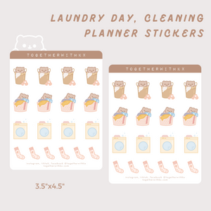 Bear Laundry Day, Organizing Planner Sticker Sheet