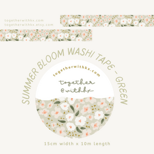 Summer Bloom - Green 15mm Washi Tape