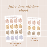 Juice Box Sticker Sheet - Standard Size