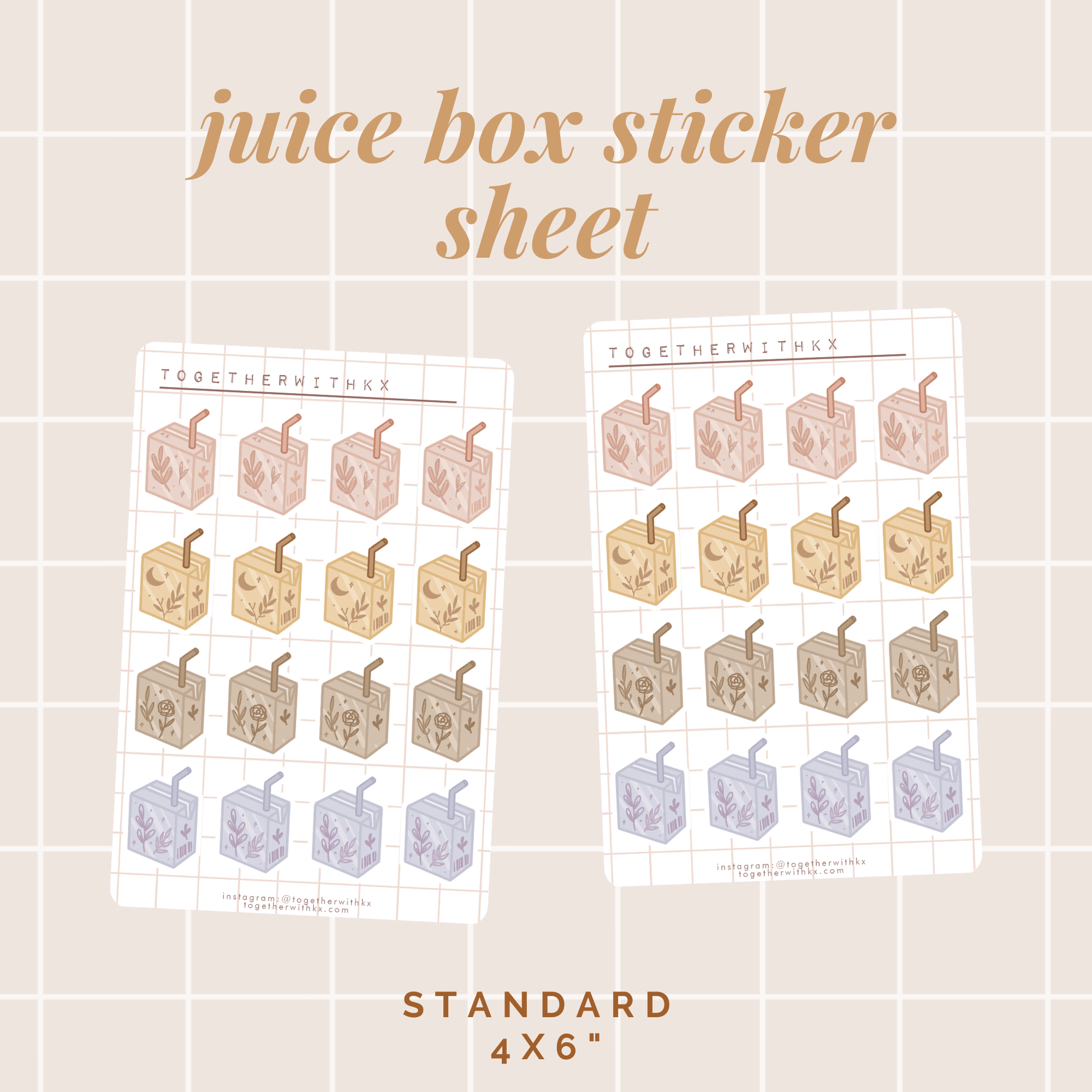 Juice Box Sticker Sheet - Standard Size – together @withkx