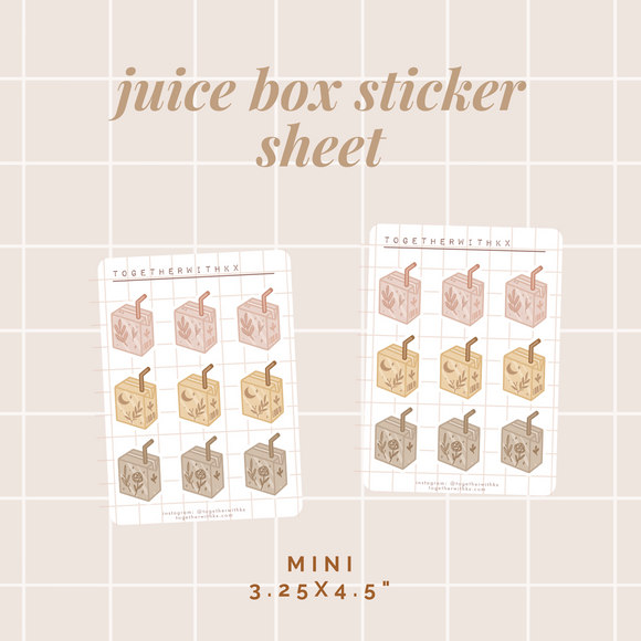 Juice Box Sticker Sheet - Mini Size