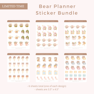 LIMITED TIME - Bear Planner Sticker Bundle (all 6 design)