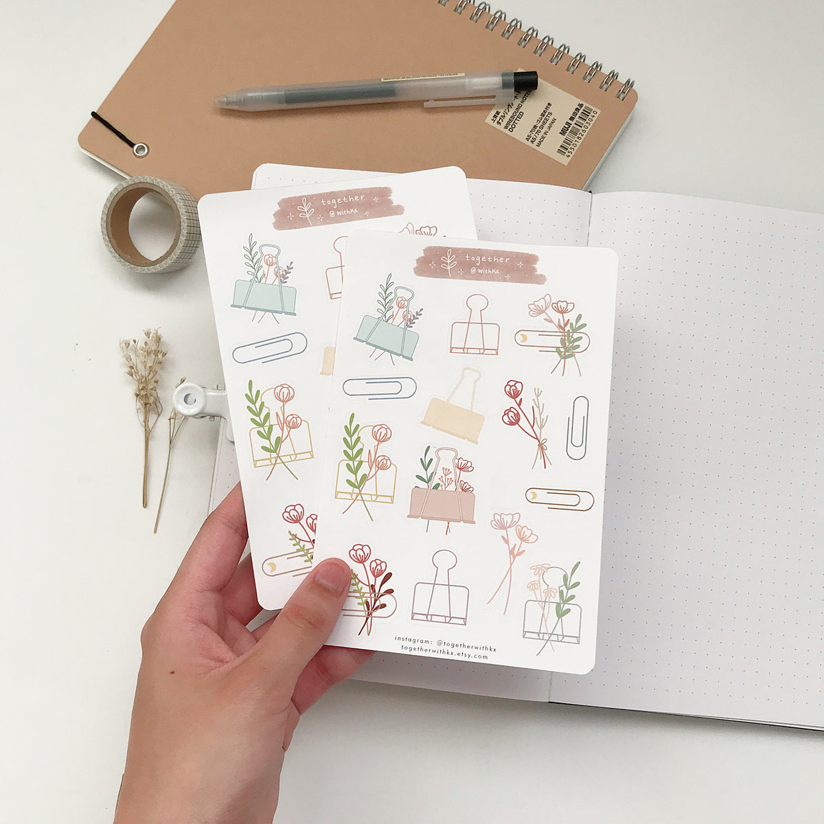 Floral Clips Sticker Sheet – together @withkx