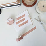 Pink Handdrawn Grid 15mm Washi Tape