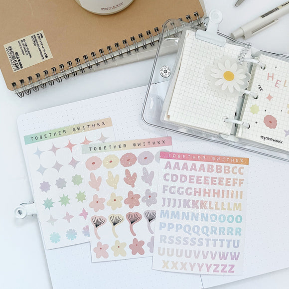Glitter Effect Deco Mini Sticker Sheet - 3 designs